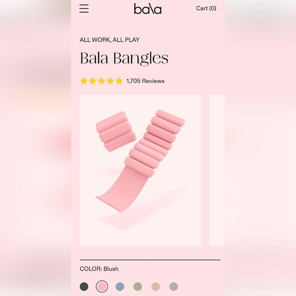 Bala Blush Fitness Bangles 2LBS